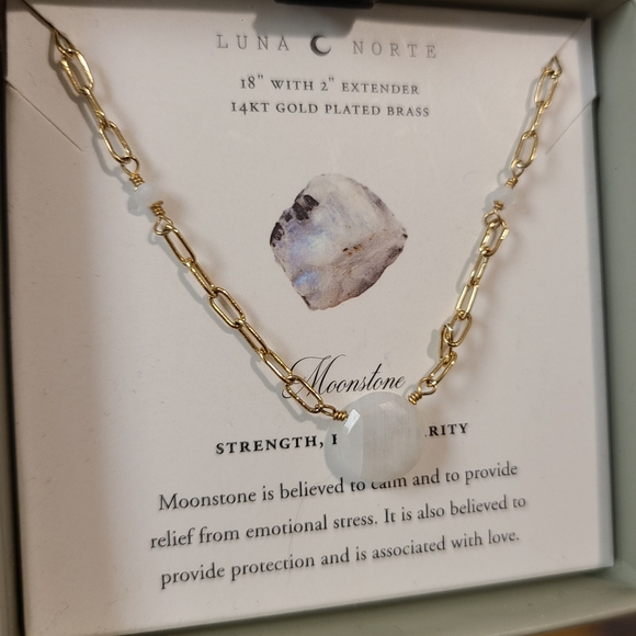 Luna Norte Gold plated Necklace With 14kt gold plated 16” and 17” chains w/ one - Picture 5 of 7